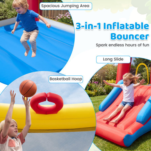 Inflatable Bounce House for Toddlers with 480W Blower Indoor Outdoor Blow Up Jumping Castle