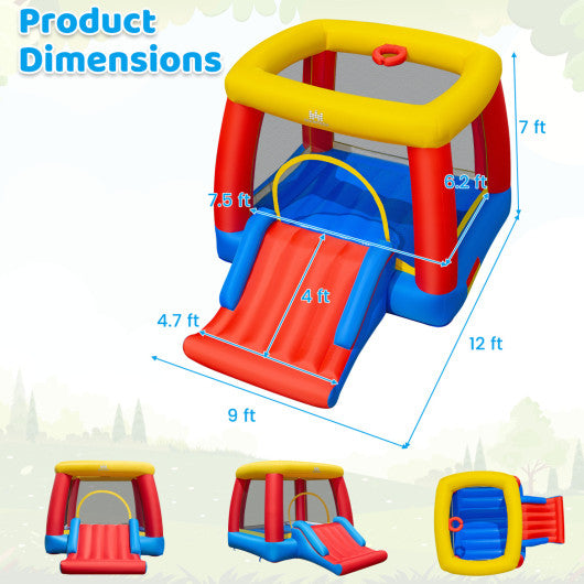 Inflatable Bounce House for Toddlers with 380W Blower Indoor Outdoor Blow Up Jumping Castle
