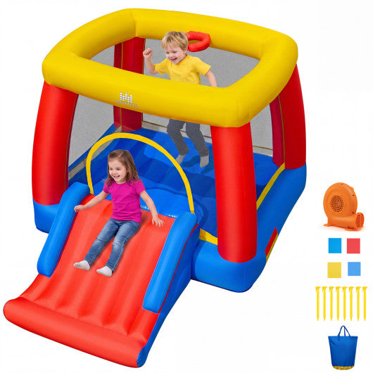 Inflatable Bounce House for Toddlers with 380W Blower Indoor Outdoor Blow Up Jumping Castle