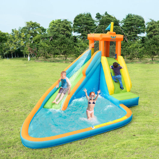 Inflatable Water Slide Kids Bounce House with 680W Blower