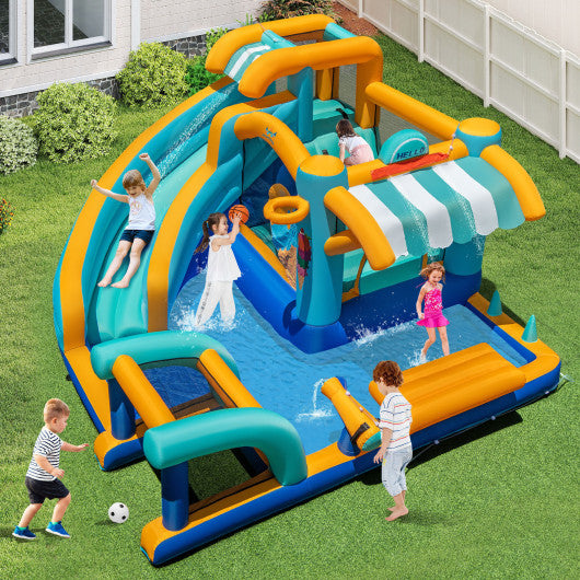 Inflatable Water Slide Bounce House Kids Jump Castle with 680W Blower