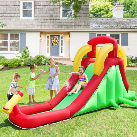 Inflatable Water Slide Bounce House with Climbing Wall Jumper and 480W Blower