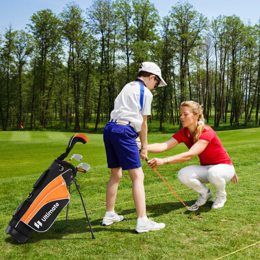 Junior Complete Golf Club Set For Age 8 to 10-Yellow