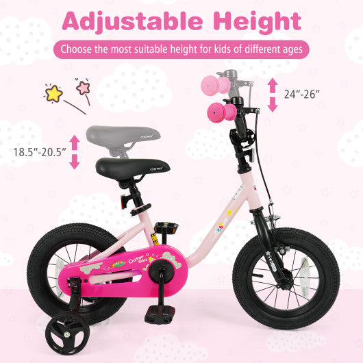 Kids Bike for 3-7 Years Old Boys and Girls 12/14/16-Inch Children Bicycle-Pink 12 Inch