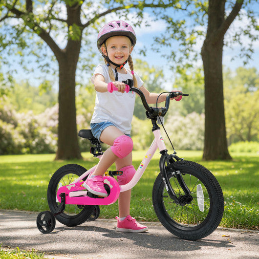 Kids Bike for 3-7 Years Old Boys and Girls 12/14/16-Inch Children Bicycle-Pink 14 Inch