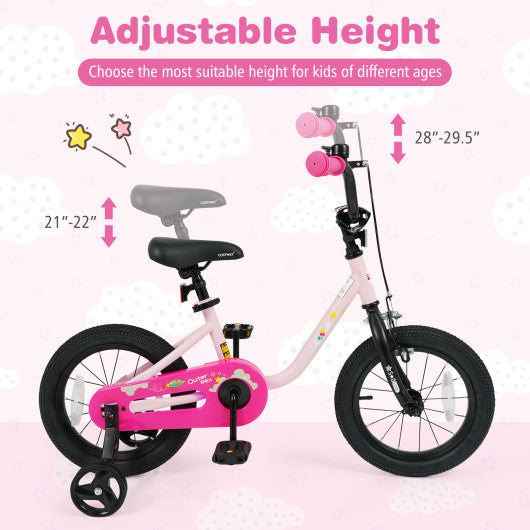 Kids Bike for 3-7 Years Old Boys and Girls 12/14/16-Inch Children Bicycle-Pink 14 Inch