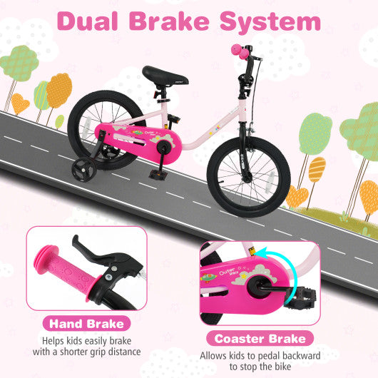 Kids Bike for 3-7 Years Old Boys and Girls 12/14/16-Inch Children Bicycle-Pink 16 Inch