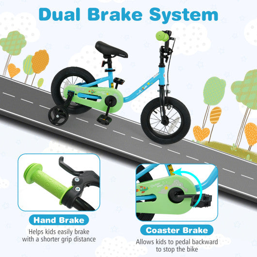 Kids Bike for 3-7 Years Old Boys and Girls 12/14/16-Inch Children Bicycle Blue-12 Inches