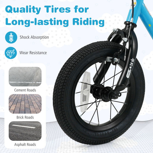 Kids Bike for 3-7 Years Old Boys and Girls 12/14/16-Inch Children Bicycle Blue-12 Inches