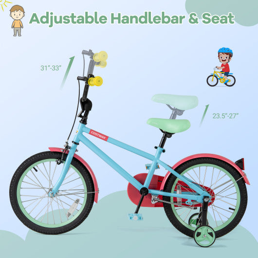 Kids Bike with Adjustable Handlebar and Saddle Blue-18 inches