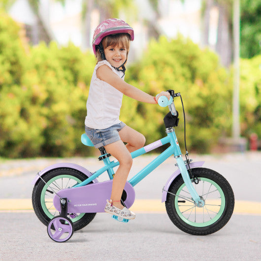 Kids Bike with Adjustable Handlebar and Saddle Purple-12 Inches
