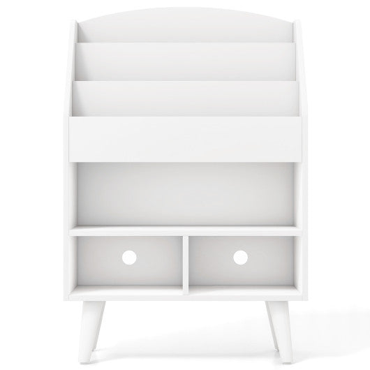 Kids Bookshelf with Open Compartment for Toddlers 3+ Years Old-White
