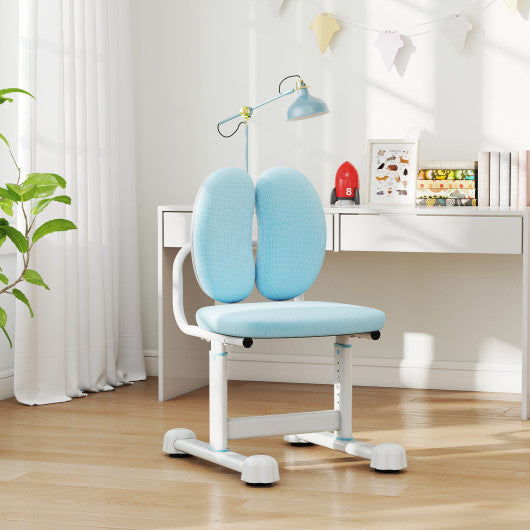 Kids Desk Chair Children Study Chair with Double Back Support and Adjustable Height-Blue