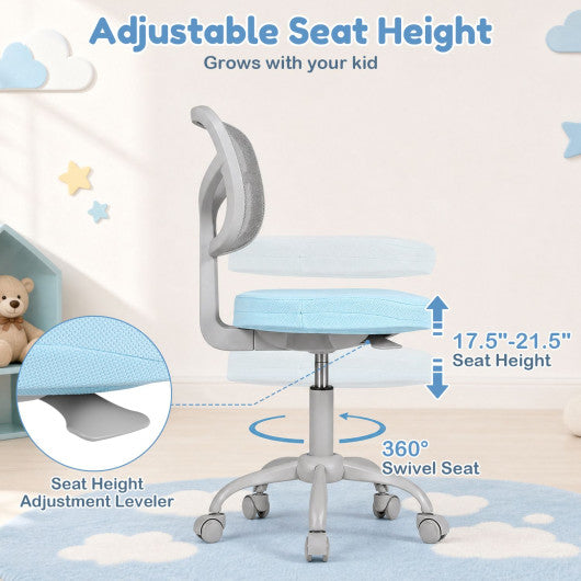 Kids Desk Chair with Adjustable Height-Light Blue