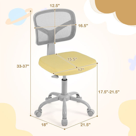 Kids Desk Chair with Adjustable Height-Yellow