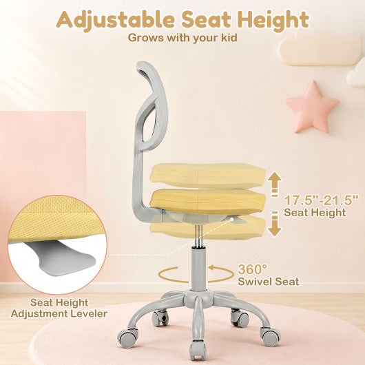 Kids Desk Chair with Adjustable Height-Yellow