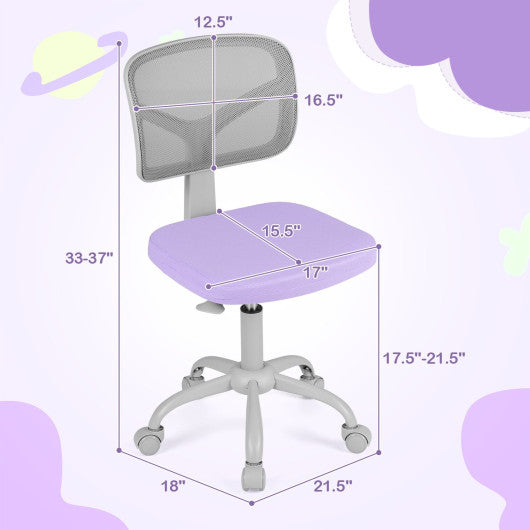 Kids Desk Chair with Adjustable Height-Purple