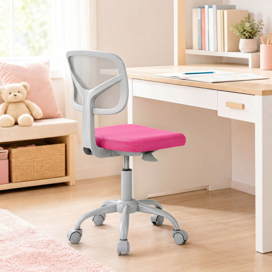 Kids Desk Chair with Adjustable Height-Rose Red