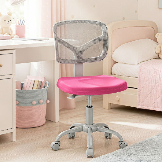 Kids Desk Chair with Adjustable Height-Rose Red