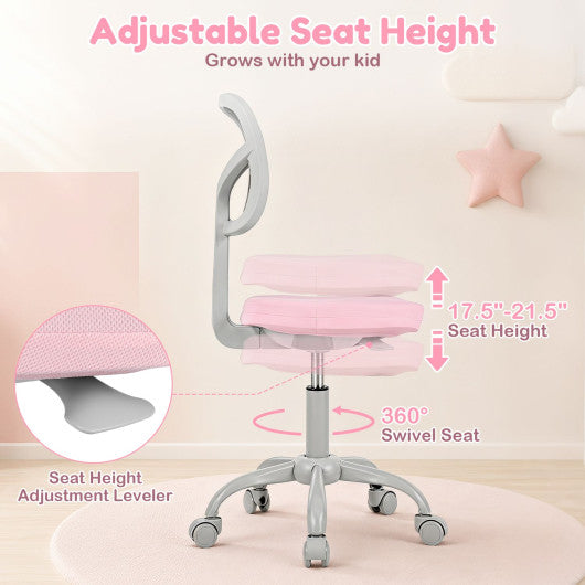 Kids Desk Chair with Adjustable Height-Pink