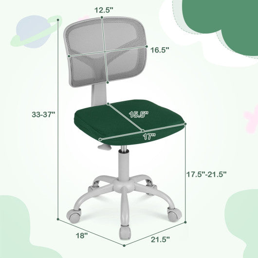 Kids Desk Chair with Adjustable Height-Dark Green