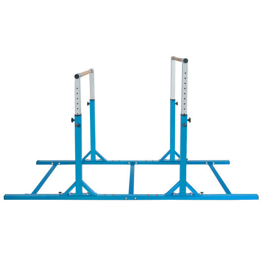 Kids Double Horizontal Bars Gymnastic Training Parallel Bars Adjustable-Blue