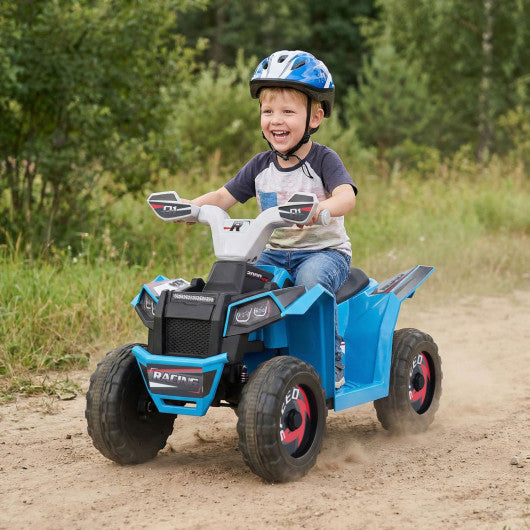 6V Kids Electric ATV Quad Car with Detachable Trailer-Navy