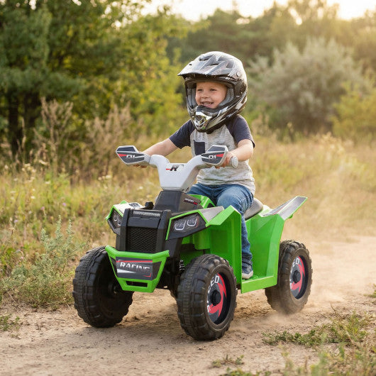 6V Kids Electric ATV Quad Car with Detachable Trailer-Green