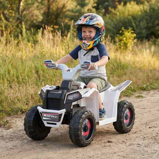 6V Kids Electric ATV Quad Car with Detachable Trailer-White