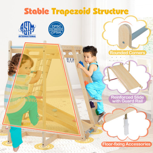 Kids Indoor Playground 6-in-1 Jungle Gym for 3-14 Years Olds-Macaron