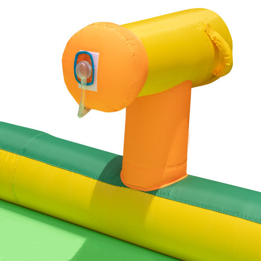 Kids Inflatable Water Slide with 2 Long Slides and 2 Soccer Gates Without Blower