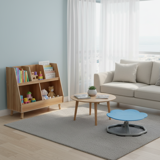 Kids Learning & Play Essentials Bundle ¡ª Bookshelf + 4-in-1 Activity Table Set + 360¡ã Swivel Chair