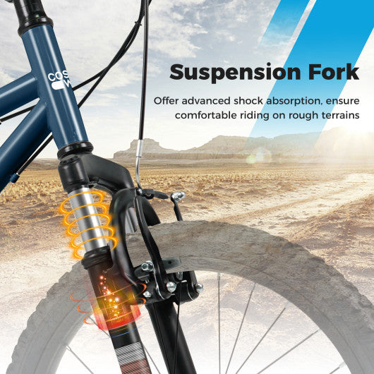 Kids Mountain Bike 20 24 Inch Child Bicycle for Boys Girls Aged 8+ Years Old Navy-20 Inch