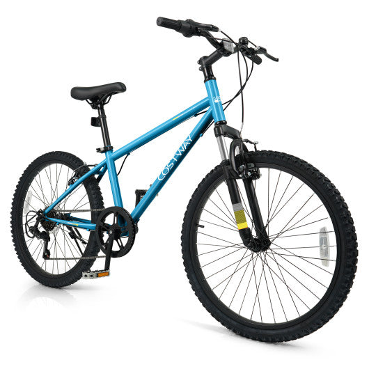 Kids Mountain Bike 20 Inch Child Bicycle for Boys Girls Aged 8+ Years Old Blue