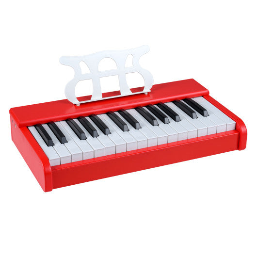 Kids Piano Keyboard 30 Keys Digital Piano with Music Stand for 3+ Years Old Beginners-Red