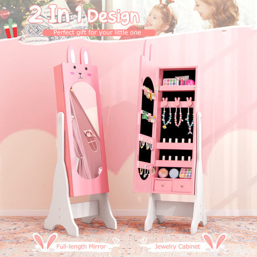 Kids Room Furniture Set with Princess Vanity Table and Chair-Pink