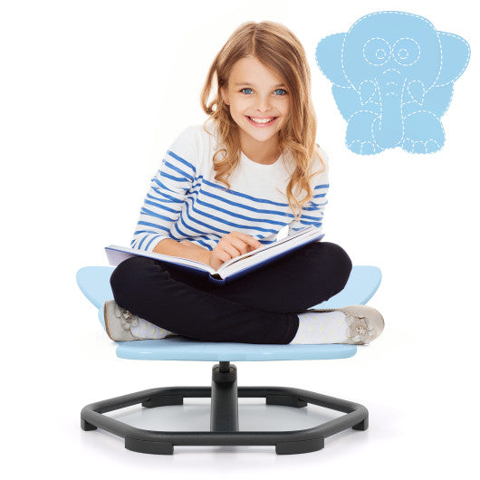 Kids Sensory Swivel Chair Elephant 360¡ã Spinning Chair with Non-Slip Metal Base-Blue