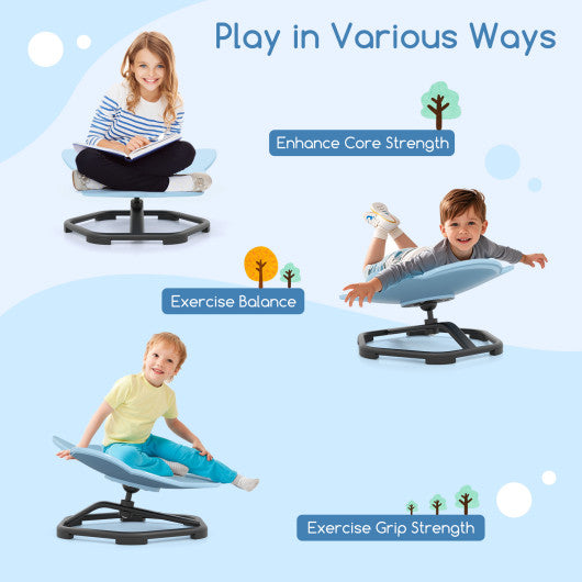 Kids Sensory Swivel Chair Elephant 360¡ã Spinning Chair with Non-Slip Metal Base-Blue