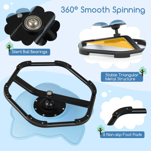 Kids Sensory Swivel Chair Elephant 360¡ã Spinning Chair with Non-Slip Metal Base-Blue