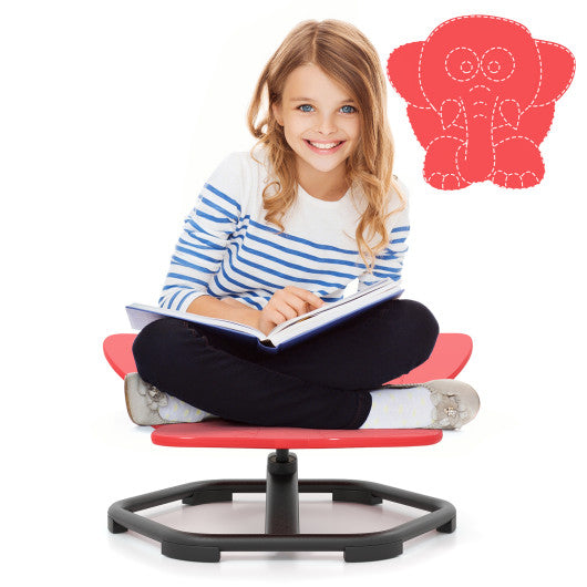 Kids Sensory Swivel Chair Elephant 360¡ã Spinning Chair with Non-Slip Metal Base-Red