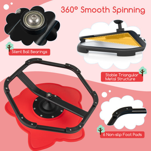 Kids Sensory Swivel Chair Elephant 360¡ã Spinning Chair with Non-Slip Metal Base-Red