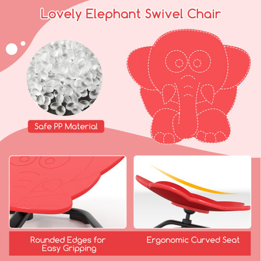 Kids Sensory Swivel Chair Elephant 360¡ã Spinning Chair with Non-Slip Metal Base-Red