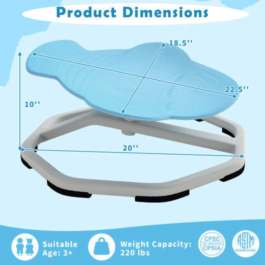 Kids Sensory Swivel Chair Elephant 360¡« Spinning Chair with Non-Slip Metal Base-Light Blue