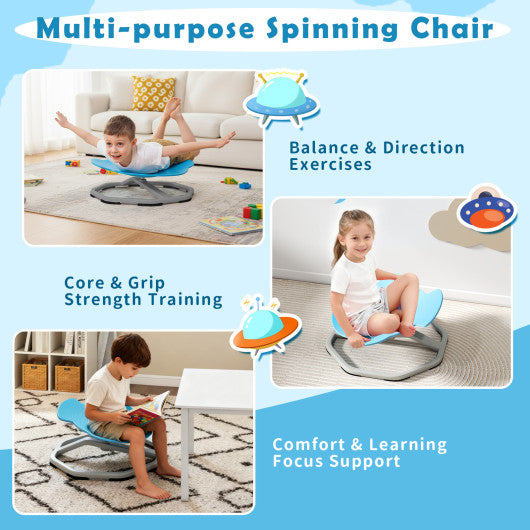 Kids Sensory Swivel Chair Elephant 360¡« Spinning Chair with Non-Slip Metal Base-Light Blue