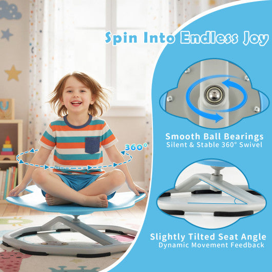 Kids Sensory Swivel Chair Elephant 360¡« Spinning Chair with Non-Slip Metal Base-Light Blue