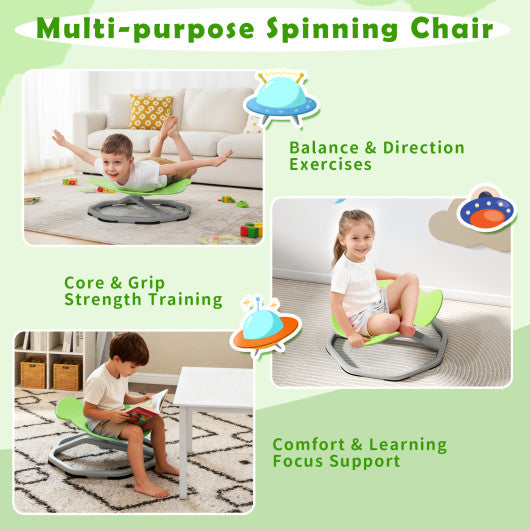 Kids Sensory Swivel Chair Elephant 360¡« Spinning Chair with Non-Slip Metal Base-Green