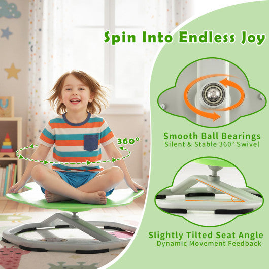 Kids Sensory Swivel Chair Elephant 360¡« Spinning Chair with Non-Slip Metal Base-Green