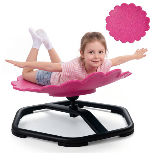 Kids Sensory Swivel Chair with Sunflower Shape 360¡« Spinning Chair for Toddlers-Pink
