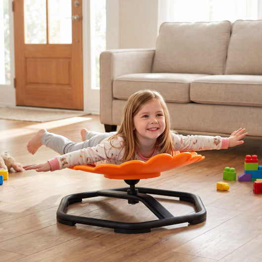 Kids Sensory Swivel Chair with Sunflower Shape 360¡« Spinning Chair for Toddlers-Orange