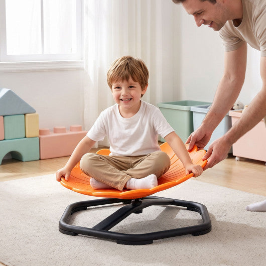 Kids Sensory Swivel Chair with Sunflower Shape 360¡« Spinning Chair for Toddlers-Orange